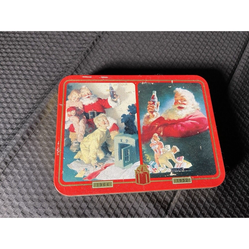 Vintage 1996 Coca-Cola Santa Claus Nostalgia Playing Cards 2 Sealed Decks In Tin